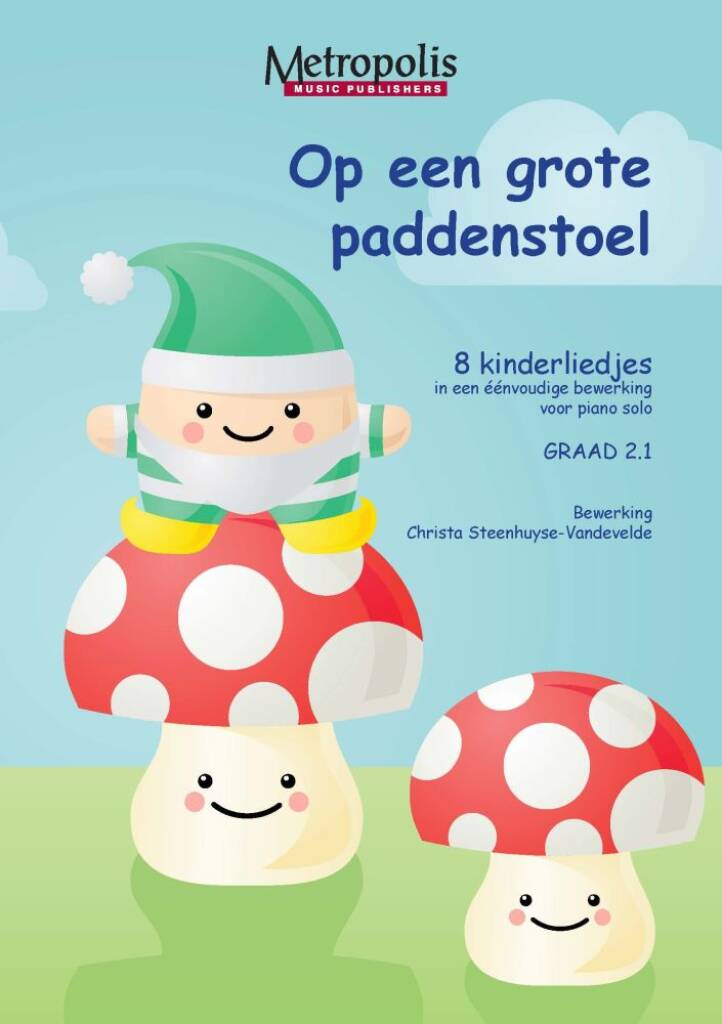 Op een grote paddenstoel